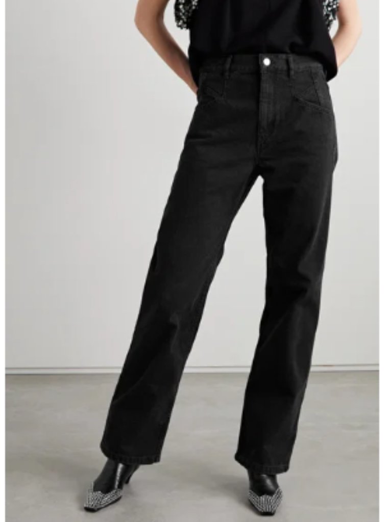 Isabel Marant Nadege Trouser Jeans Wide Legs Black Washed Sz 38 (Us 6)